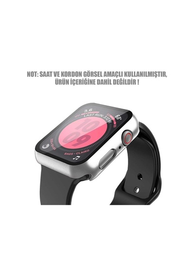 Apple Watch Series 7 41mm İçin Kılıf Matte Premium Slim Watchband Gümüş Watch Series 7 41mm İle Uyumlu Kılıf - Gümüş Çok Renkli Apple Watch Series 7 41mm İçin Kılıf Matte Premium Slim Watchband Gümüş Watch Series 7 41mm İle Uyumlu Kılıf - Gümüş Çok Renkli
