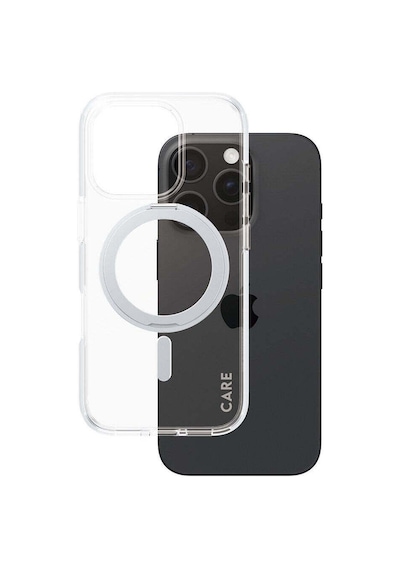 Care By Panzerglass Apple Uyumlu iPhone 16 Pro Feature Kickstand & Magsafe - Gümüş Kılıf Gümüş