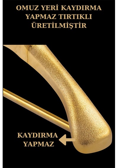 5 Adet Plastik Gold Renk Yüksek Kalite Ceket Askısı Elbise Askısı Altın