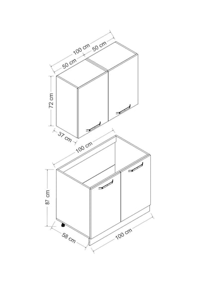 Minar 100 Cm Mutfak Dolabı Beyaz 100-b2