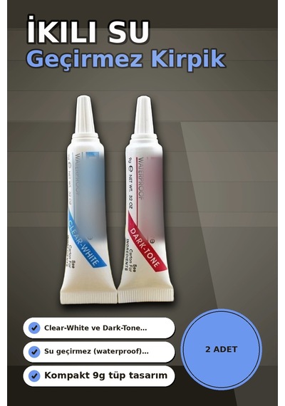 Kirpik Yapistirici Beyaz Ve Siyah Ikili Set - 2 Adet, Takma Kirpik Yapistiricisi Bx-313427