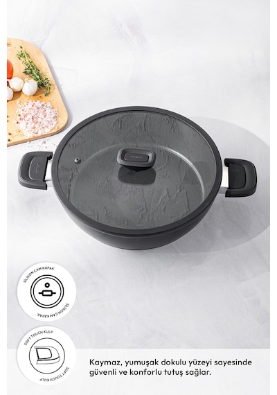 Emsan Diamente Karnıyarık Tenceresi 24 Cm Siyah