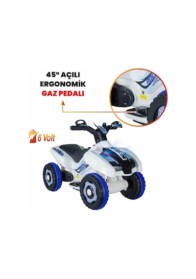 Kumandalı Akülü Araba 6 Volt 2-4 Yaş Polis