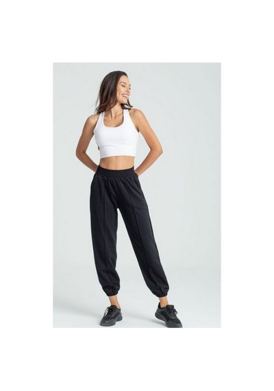 Winmoda34 Jogger Bol Kesim Kalın 3 Iplik Şardonlu Eşofman Altı Kadın Siyah-çımalı