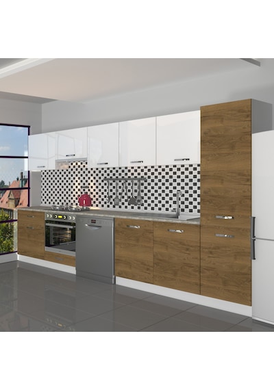 Decoraktiv Elite 325 Ankastre Fırın Modüllü Mdf Hazır Mutfak Dolabı - Tezgah Dahil - Pera - Beyaz Beyaz - Meşe Decoraktiv Elite 325 Ankastre Fırın Modüllü Mdf Hazır Mutfak Dolabı - Tezgah Dahil - Pera - Beyaz Beyaz - Meşe