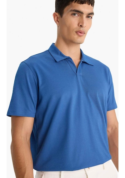 Defacto Regular Fit Polo Yaka Kısa Kollu Tişört F8477ax25auın272 Indigo