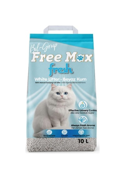 Fresh Kokulu Beyaz Bentonit Kedi Kumu 10 Lt
