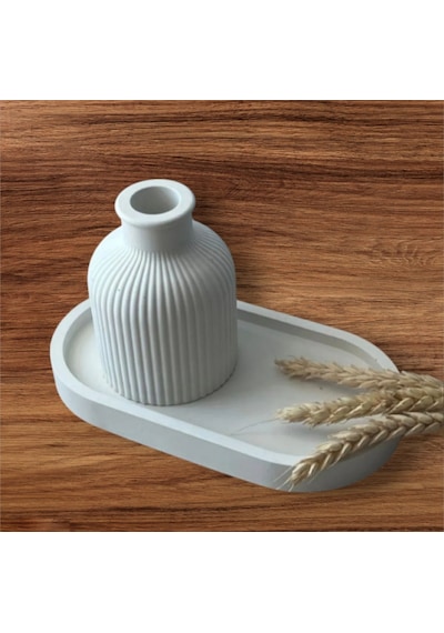 Dekoratif Vazo, Tealight Mumluk, Tepsi Set