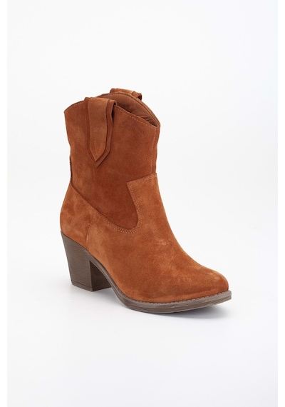 Analin Shoes Kadın Hakiki Deri Western Kovboy Bot Taba Süet
