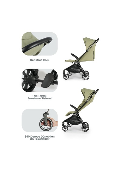 Kanz Bold Autofold Kabin Boy Bebek Arabası Forestgreen