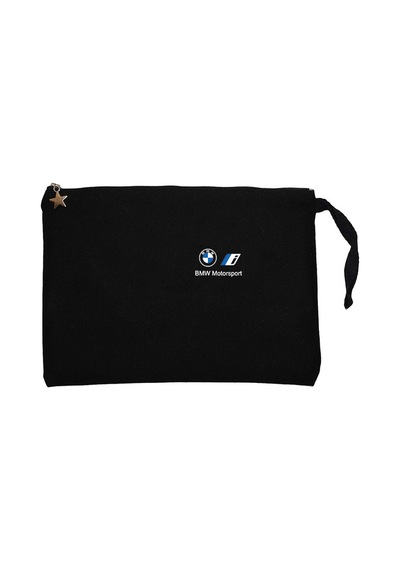 BMW New Logo Motorsports Siyah Clutch Cüzdan / El Çantası Siyah
