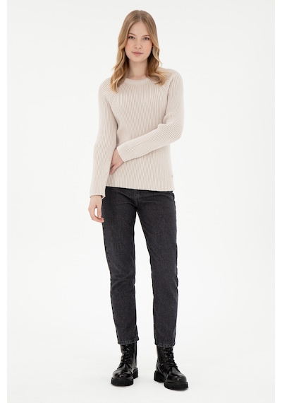 U.S. Polo Assn. Kadın Krem Bisiklet Yaka Kazak 50297095-VR071