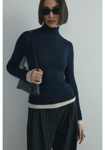 Suud Collection Lacivert Boğazlı Body