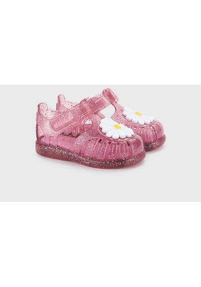 Igor Tobby Gloss Flor Çocuk Sandalet - Simli Fuşya