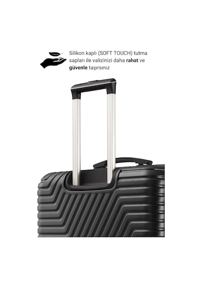 G&d Polo Suitcase Abs 3'lü Siyah Lüx Valiz Seyahat Seti 600.01-set Siyah