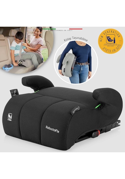 Elele Robustofix I-size Yükseltici Oto Koltuğu İsofix 125-150 Cm 15-36 Kg Siyah