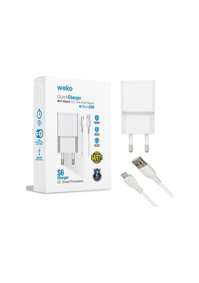 Weko Wk-21434 2.1a Hızlı Şarj Adaptörü + 70cm Micro Usb Kablo Seti