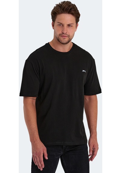 Slazenger KAISER IN Oversize Erkek Oversıze Siyah Tişört