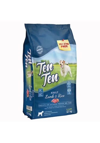 Ten Ten Kuzu Etli ve Pirinçli Yetişkin Köpek Maması 12 KG