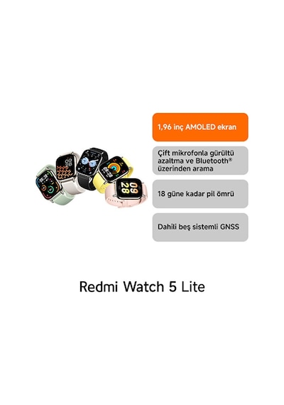 Xiaomi Redmi Watch 5 Lite Akıllı Saat (Distribütör Garantili)
