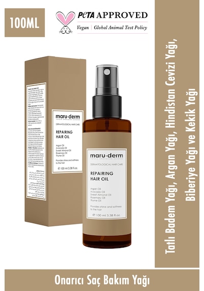 Maruderm Saç Bakım Yağı 100 ML Biberiye Yağı, Argan Yağı, Avokado & Kekik Yağı 100 ML