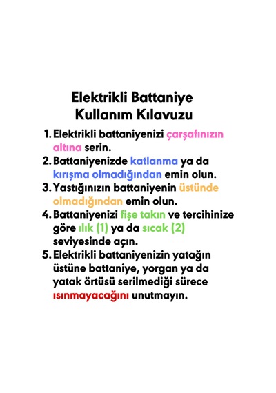 Rawels Çift Kişilik Beyaz Elektrikli Battaniye Beyaz