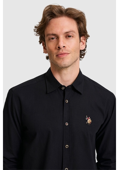 U.s. Polo Assn. Erkek Siyah Gömlek Basic 50320262-vr046