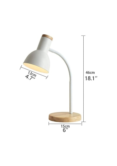 Usb Led Masa Lambası Siyah Ahşap Tabanlı Modern Dekoratif, Şık Esnek Boyunlu Ofis Ve Çalışma Lambası Siyah