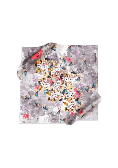 Çiçek Desenli Pierre Cardin Crepe Saten Eşarp Çiçek Desenli2 Çiçek Desenli2