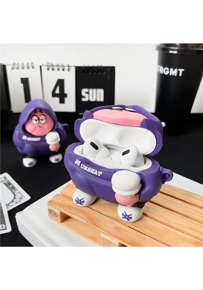 Airpods Pro 3. Nesil Uyumlu Figürlü Darbe Emici Ve Koruyucu Silikon Kulaklık Kılıfı Hoodie Py