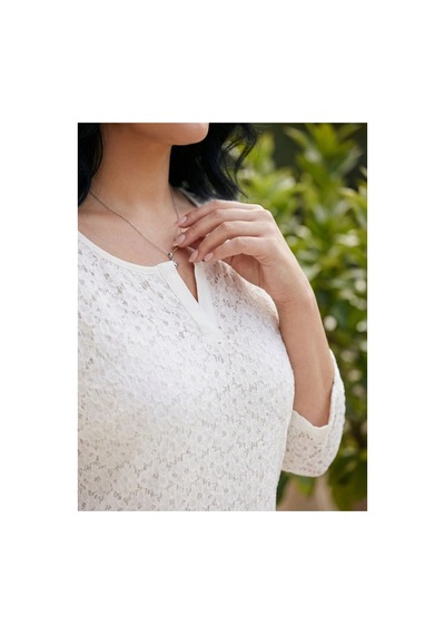 Hanezza Büyük Beden İç Badili Pamuk Dantel Bluz Beyaz - 870743463 Beyaz