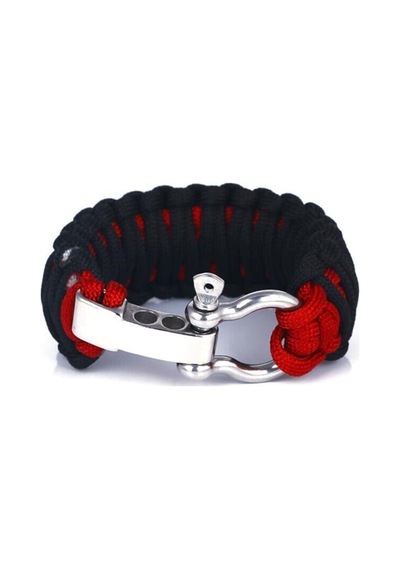 Lariss Paracord Survival King Cobra Bileklik 3 Kademeli Metal Omega Klips Çok Renkli