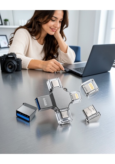 64gb Usb 3.0 Flash Bellek 4 Bağlantı Türü Model: 64gb Apple iPhone Uyumlu otg-3