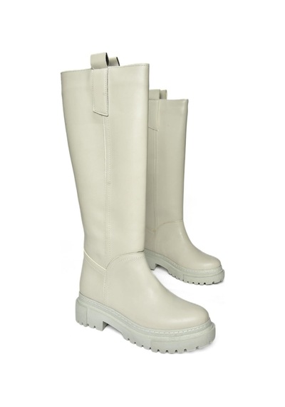 Fox Shoes R973201109 Gri Kalın Tabanlı Kadın Çizme Gri