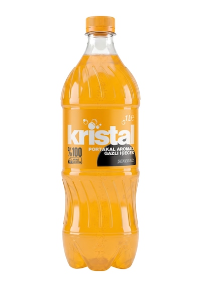 Kristal Portakal Aromalı Şekersiz Gazlı İçecek 1 L 12'li