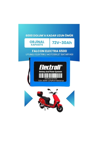 Falcon Electra 6500 Batarya Standart Kapasite Lifepo4 72v 30ah Elektrikli Motosiklet Bataryası