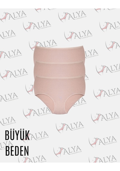 Alya Underwear Kadın Battal Külot - 3 Adet Siyah 8xl, 9xl, 10xl Ten