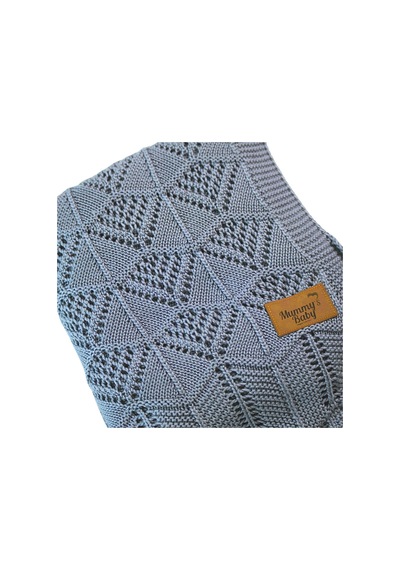 Mummy's Baby Tencel Örgü Dantel Desen Bebek Battaniyesi 80 100 Gri
