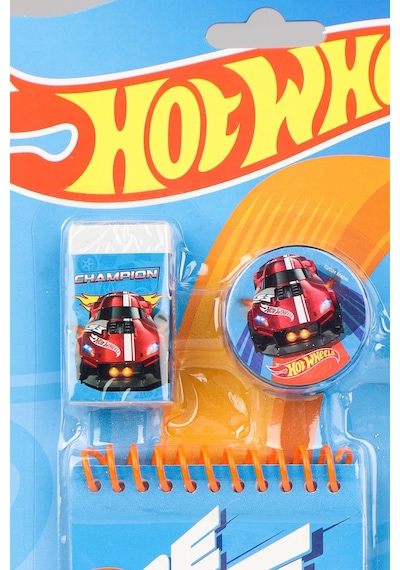 Hot Wheels Lisanslı Not Defteri, Gömme Kurşun Kalem, Silgi Ve Kalemtraş Seti, Turuncu