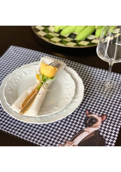 Animals Kumaş Amerikan Servis 4'lü Set- 35x50 Cm Keten, Uluslararası Yıkama Ve Solmama Sertifikası Çok Renkli