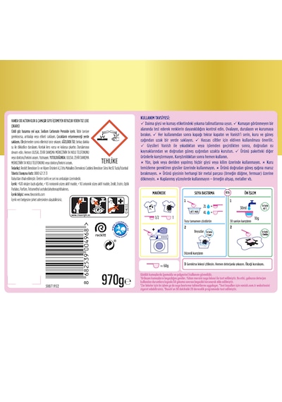Vanish Oxi Action Kristal Beyaz Deterjan Güçlendirici ve Leke Çıkarıcı Toz 970 G