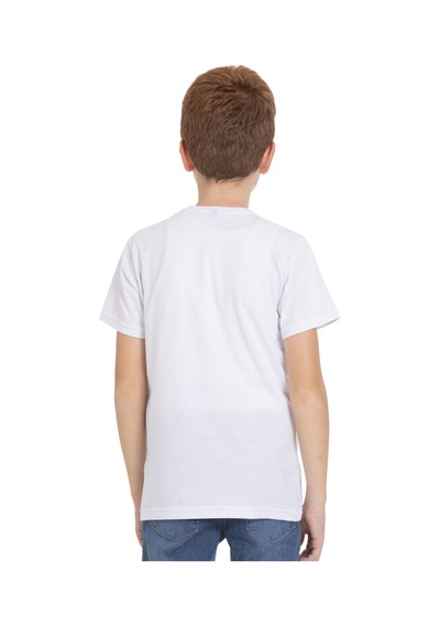 Zaytoon Unisex Çocuk Kısa Kollu Yan Boş Filistin Haritası Nakışlı Tişört Beyaz