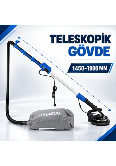 Hyundai Hsd710 Alçıpan Zımpara Makinesi 710 W 225 Mm Teleskopik