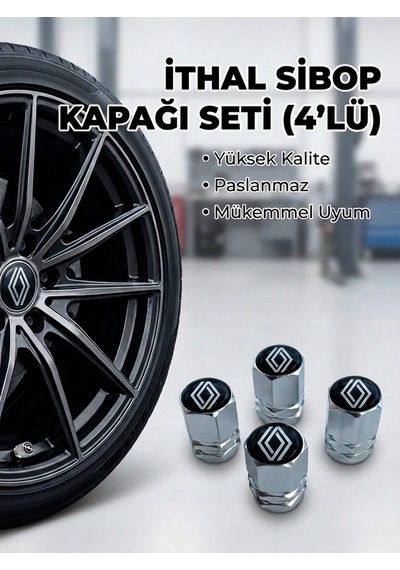 Renault Grubu İle Uyumlu Alüminyum Altıgen Sibop Kapak Seti Gümüş - İthal Sibop Kapağı 4lü Set