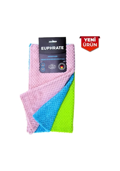 Tulpar Kimya Euphrate Kfz Müge Mikrofiber Oto Temizlik Bezi 3'lü Set 32x32 E31-3232-250