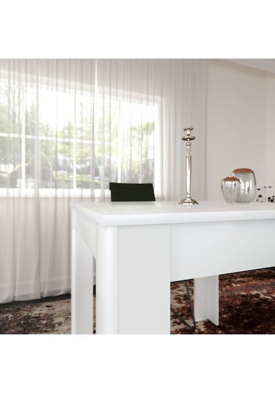 Pasific Home Single Mutfak Yemek Masası, 90x90 cm, Kare, Parlak Beyaz