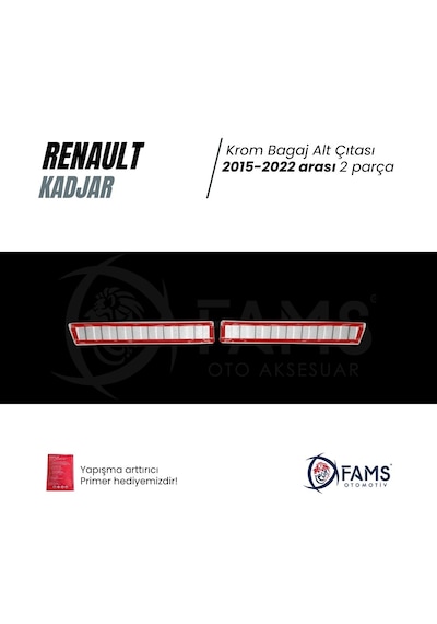 Renault Kadjar 2015-2022 Arası Bagaj İç Eşik Koruma 2 Prç. P.çelik Taşlı