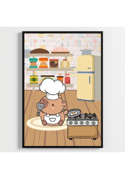 Besay Yes Chef Sevimli Aşçılar Modern Mutfak Posteri Dekoratif 3lü Set A2 Çerçevesiz