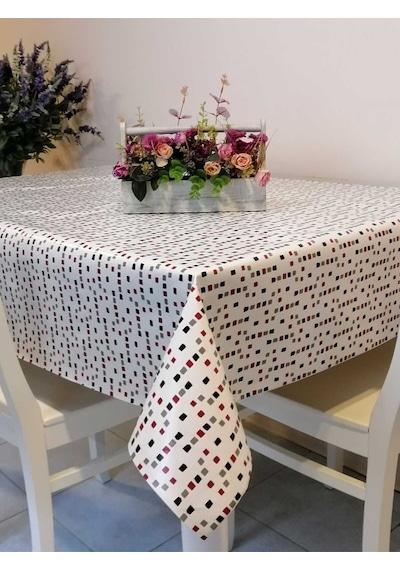 Elyaflı Pvc Muşamba - Desenli Silinebilir Masa Örtüsü 02mrl126c Renkli