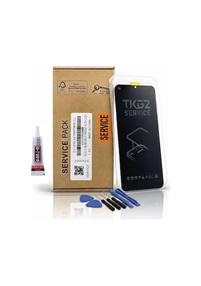 Tkgz - Tecno Camon 18 Plus İle Uyumlu Lcd Ekran Dokunmatik Servıce Pack Lcd + B-7000 + Tamir Kiti